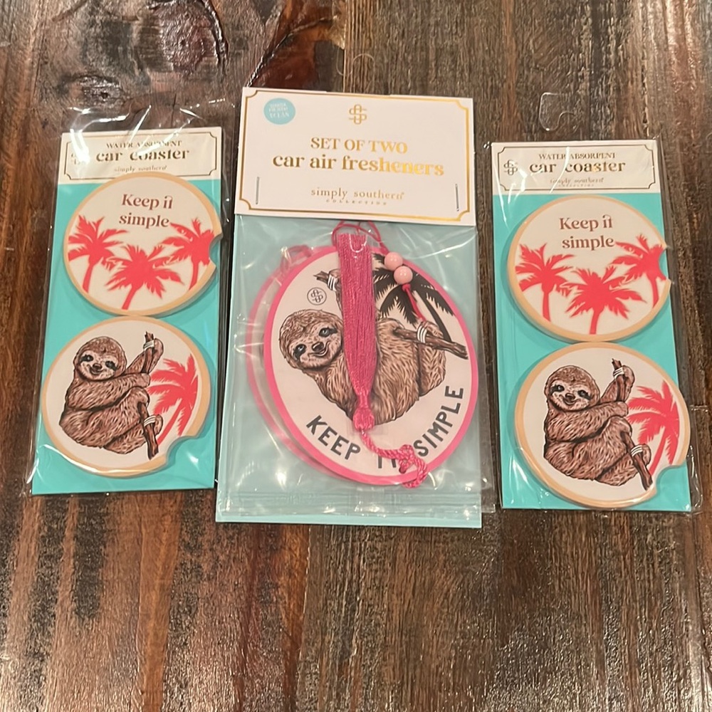 Simply Southern “Keep it Simple” Car Air Fresheners and Coasters Set